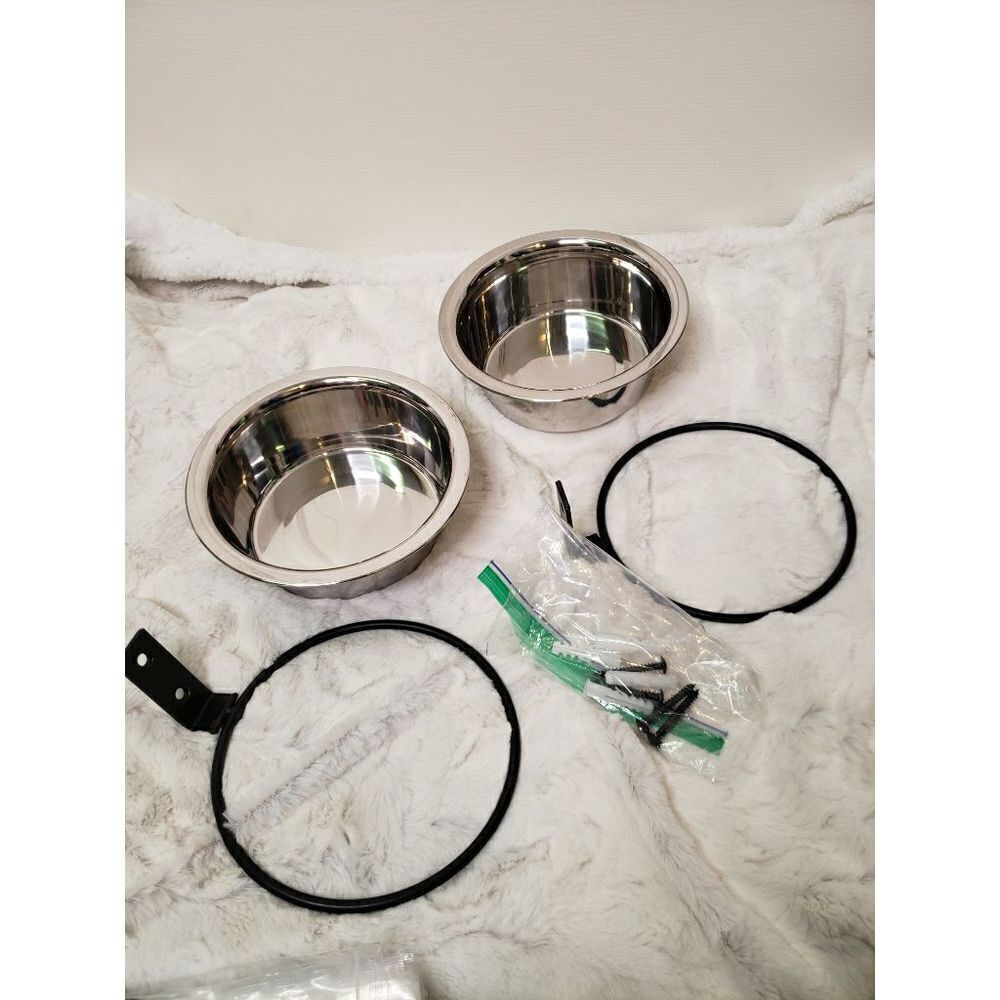 NWOT Wall Mounted Dog Bowls (2)